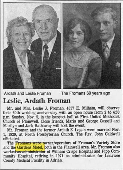 The Gardens Motel (Garden Motel) - Oct 29 1989 Article